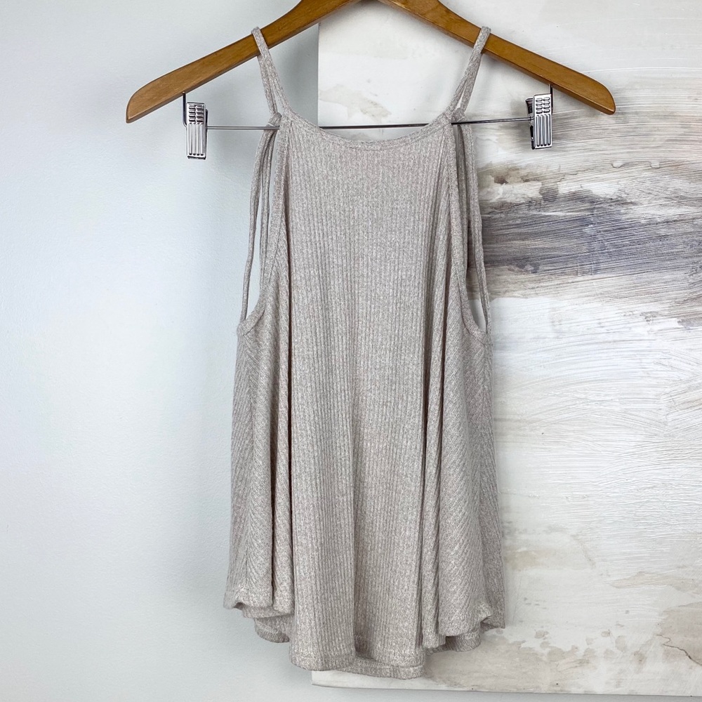 NWOT Sadie & Sage Oatmeal Spaghetti Strap Tank Top